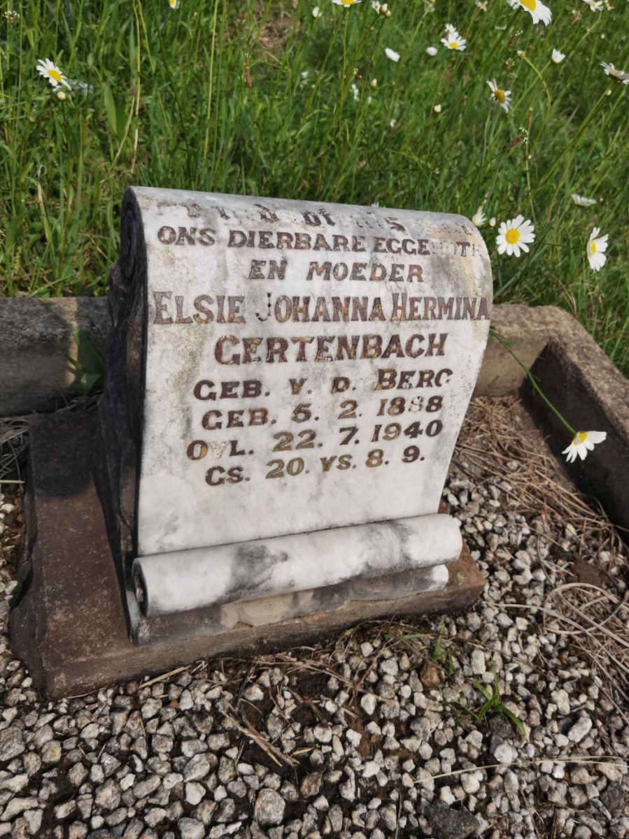 GERTENBACH Elsie Johanna Hermina nee v.d. BERG 1888-1940