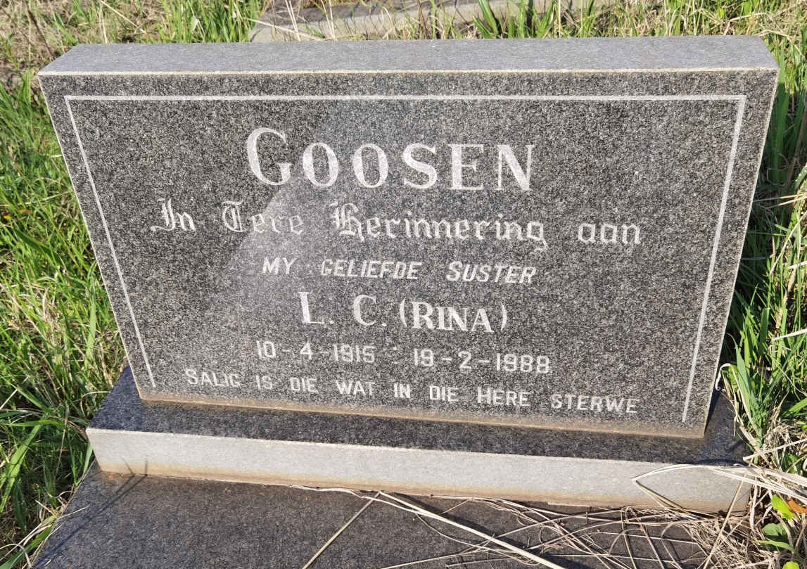 GOOSEN L.C. 1915-1988