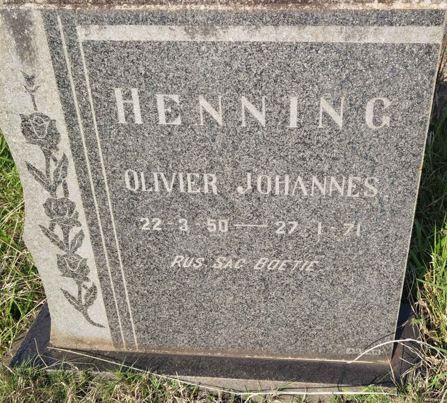 HENNING Olivier Johannes 1950-1971