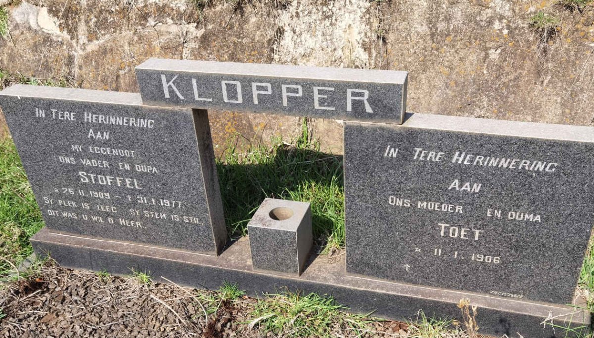KLOPPER Stoffel 1909-1977 &amp; Toet 1906-