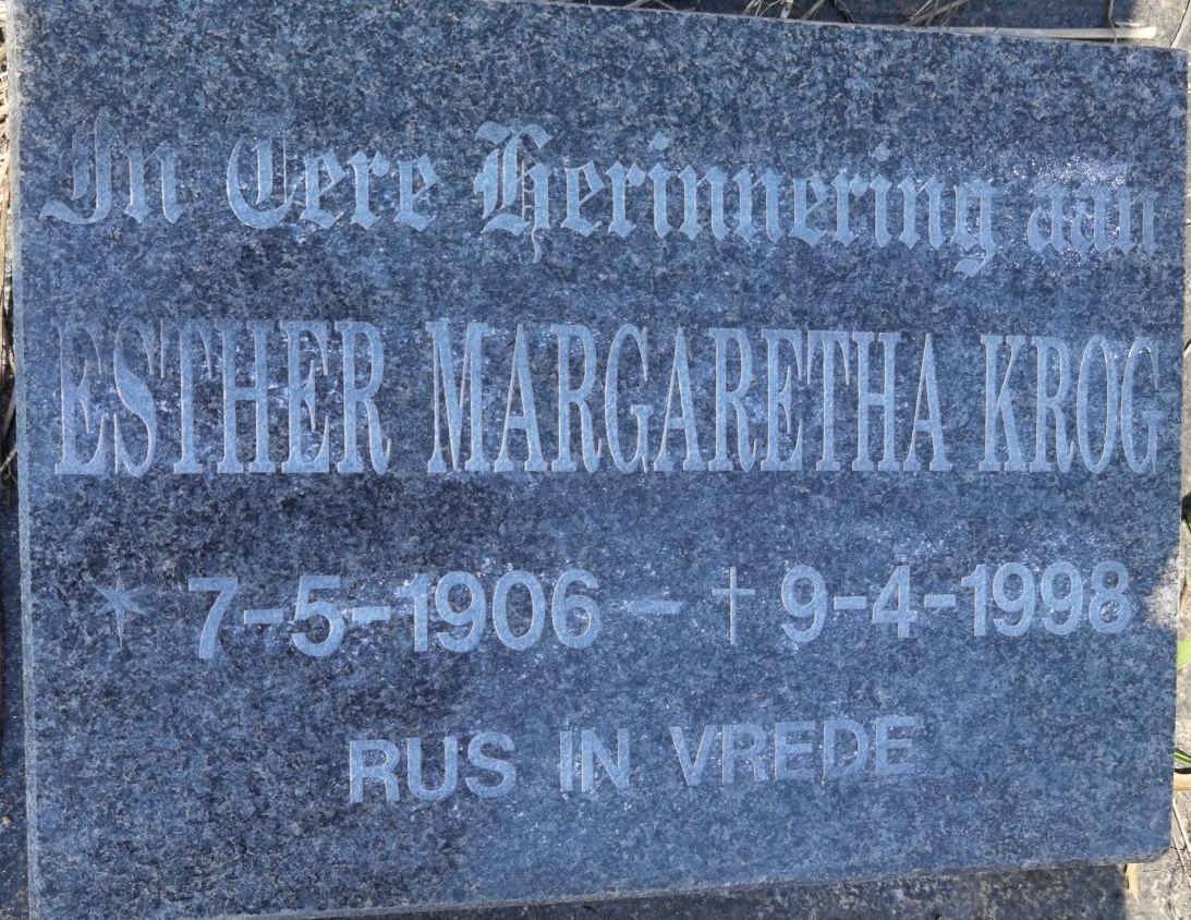 KROG Esther Margaretha 1906-1998