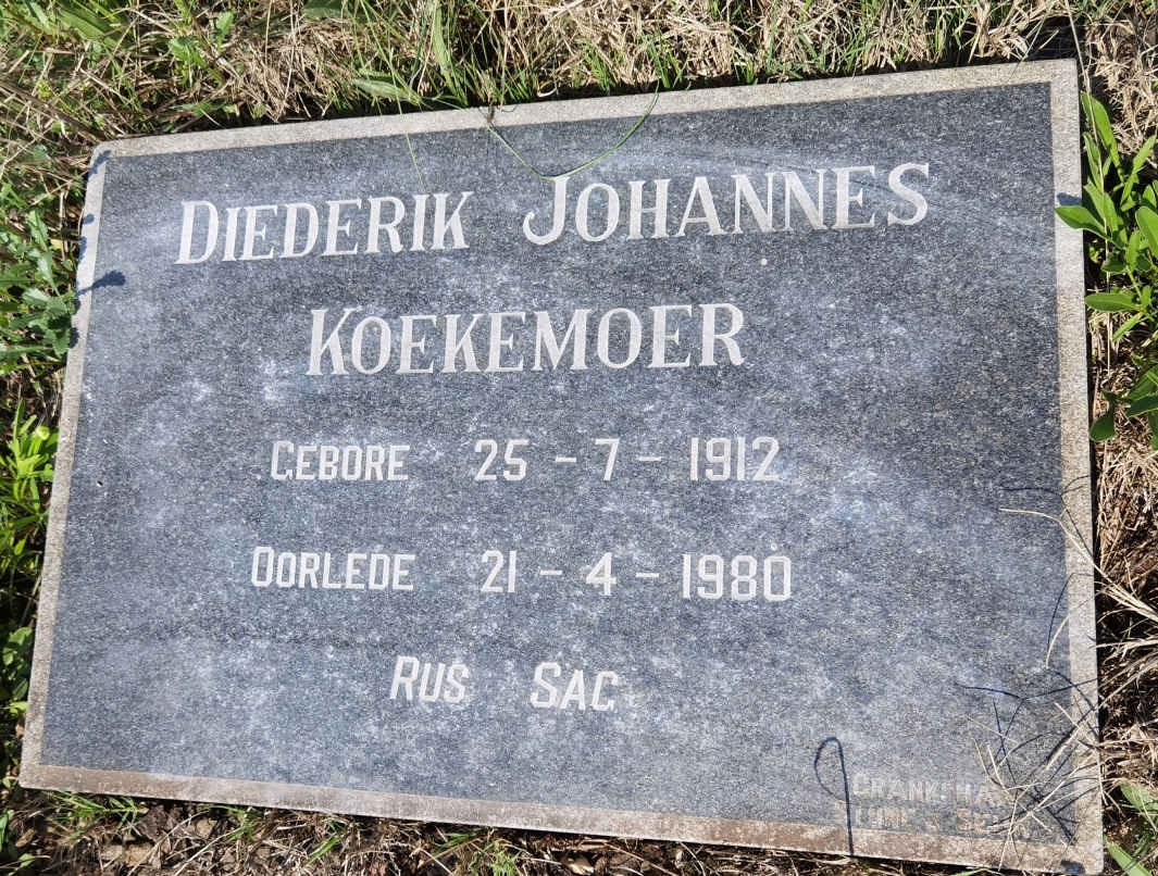 KOEKEMOER Diederik Johannes 1912-1980