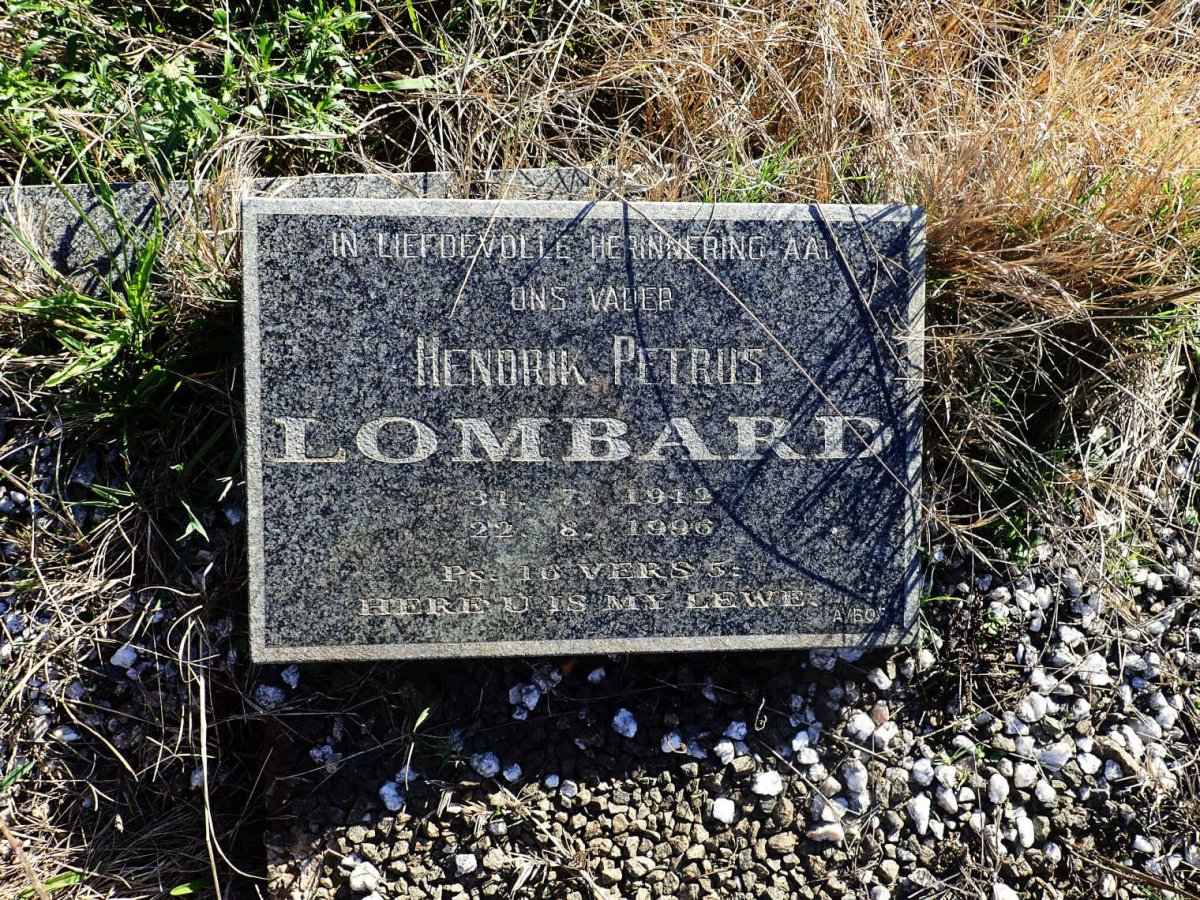 LOMBARD Hendrik Petrus 1912-1996