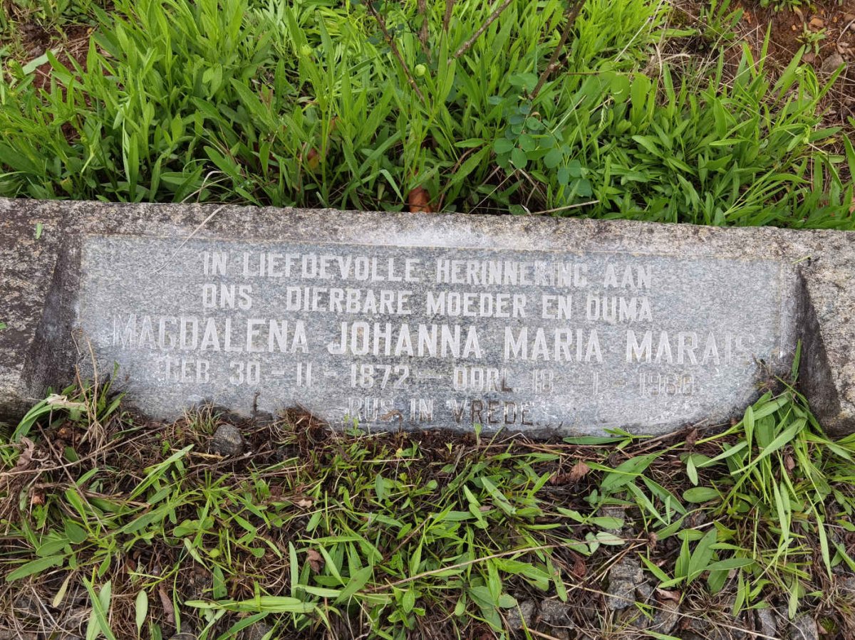 MARAIS Magdalena Johanna Maria 1872-1960
