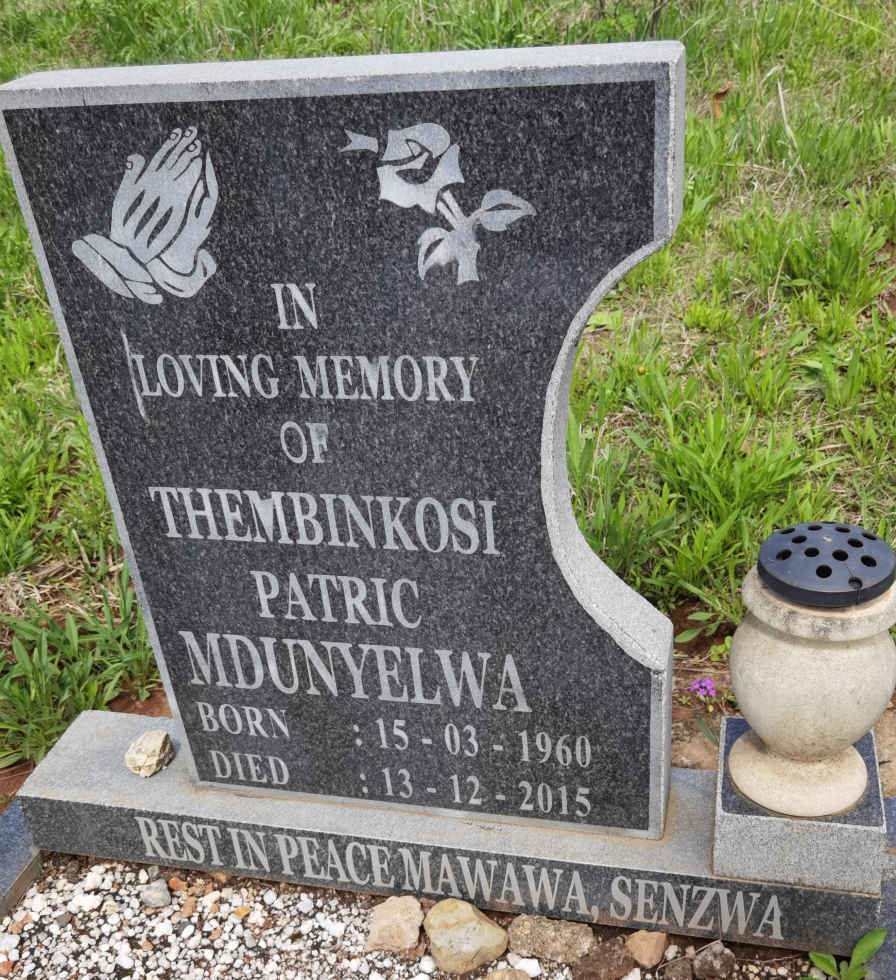 MDUNYELWA Thembinkosi Patric 1960-2015