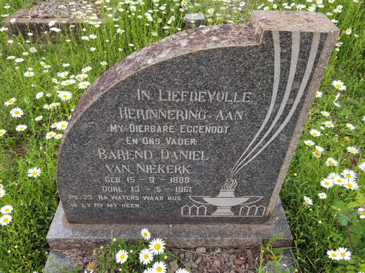NIEKERK Barend Daniel, van 1888-1961