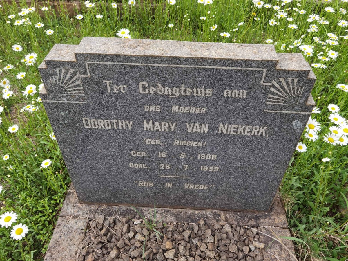 NIEKERK Dorothy Mary, van nee RIGGIEN 1908-1958