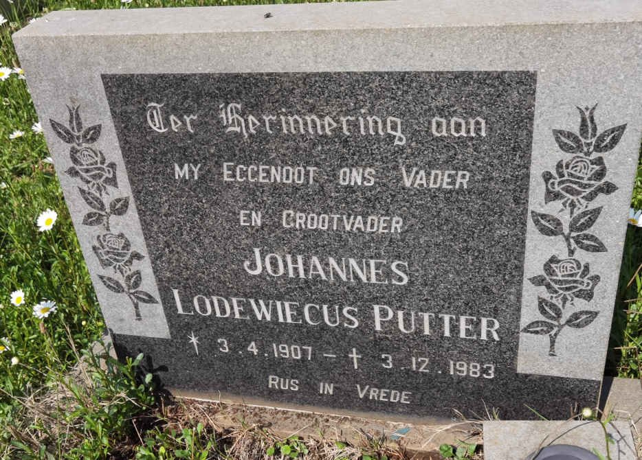 PUTTER Johannes Lodewiecus 1907-1983