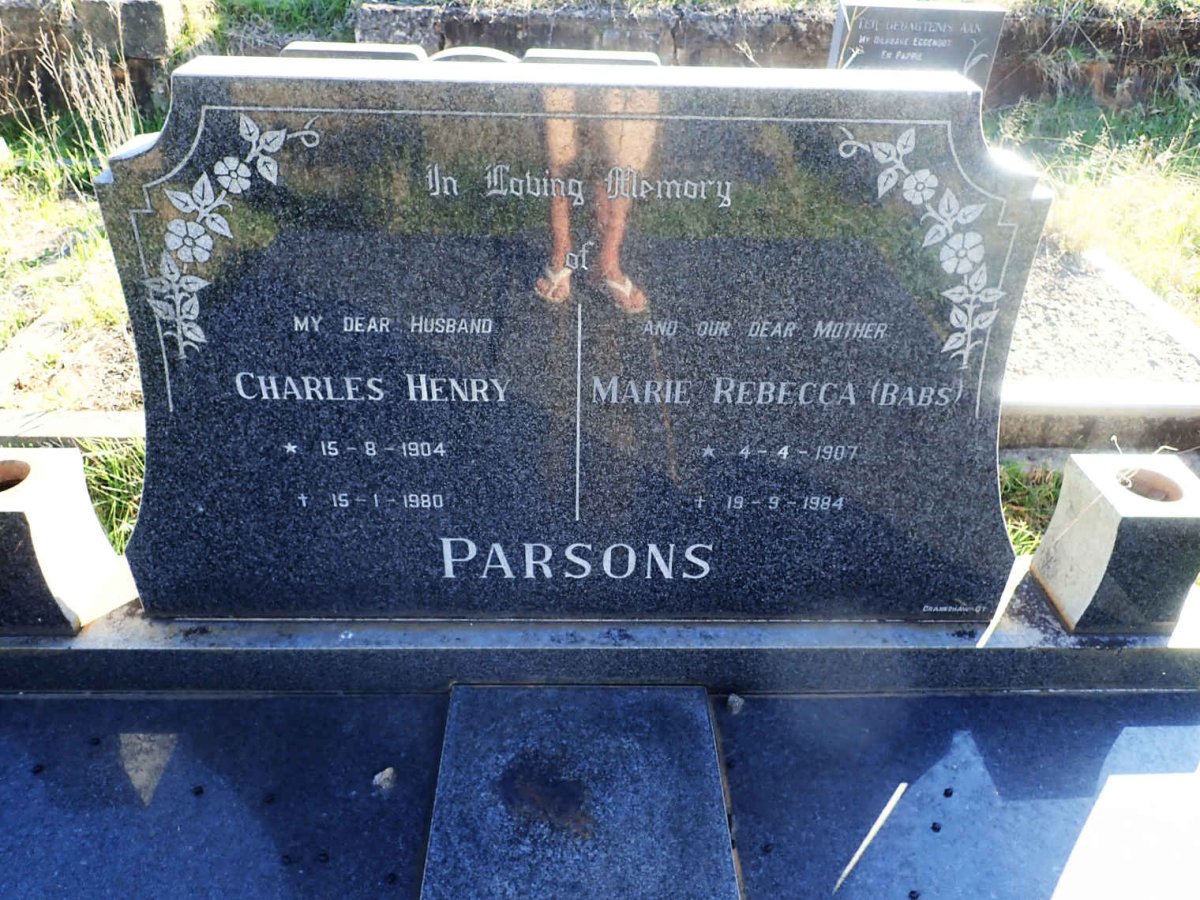 PARSONS Charles Henry 1904-1980 &amp; Marie Rebecca 1907-1984