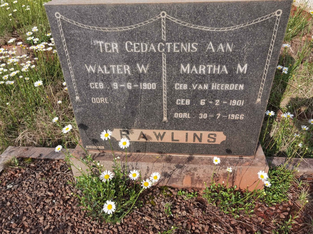 RAWLINS Walter W. 1900- &amp; Martha M. VAN HEERDEN 1901-1966