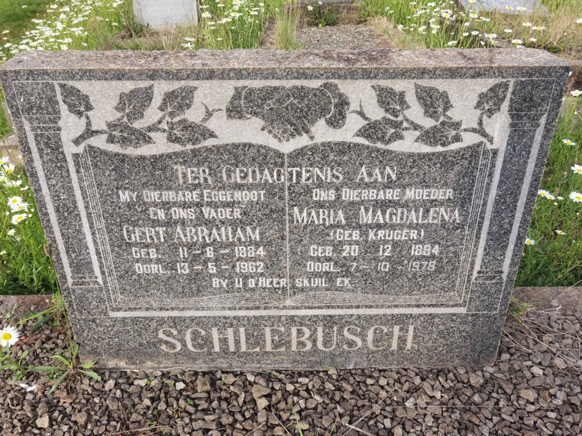 SCHLEBUSCH Gert Abraham 1884-1962 &amp; Maria Magdalena KRUGER 1894-1978