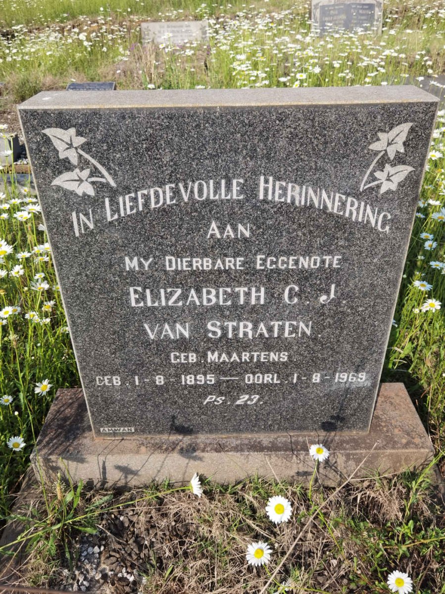 STRATEN Elizabeth C.J., van nee MAARTENS 1895-1969