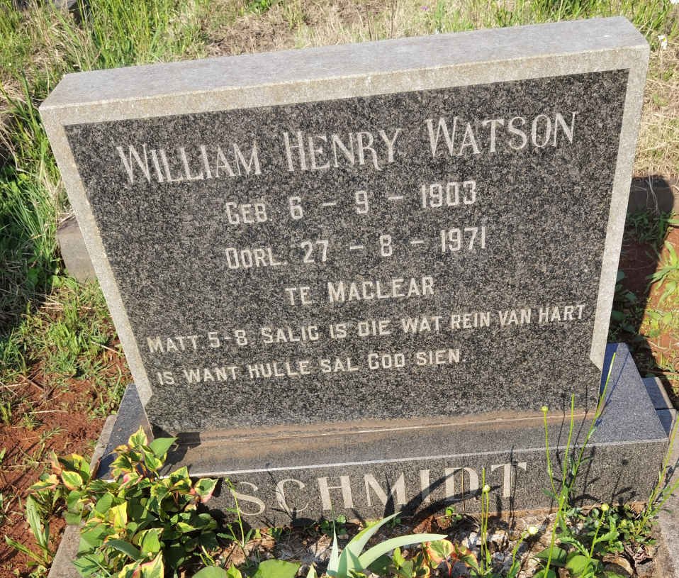 SCHMIDT William Henry Watson 1903-1971