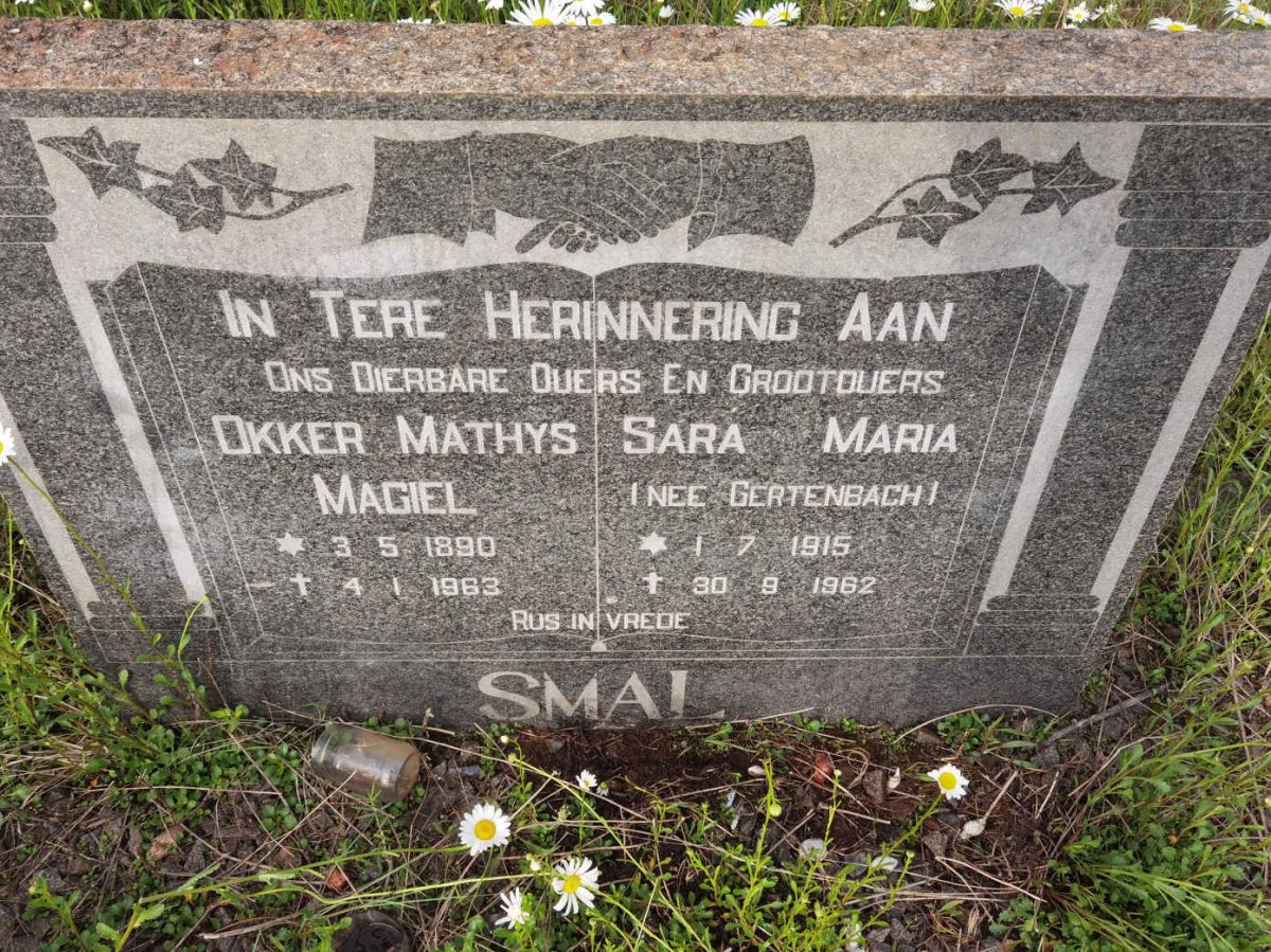 SMAL Okker Mathys Magiel 1890-1963 &amp; Sara Maria GERTENBACH 1915-1962
