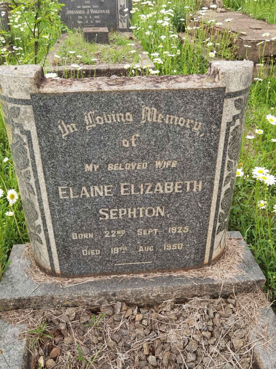 SEPHTON Elaine Elizabeth 1925-1950