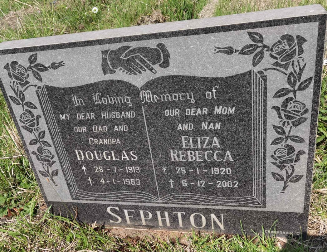SEPHTON Douglas 1919-1983 &amp; Eliza Rebecca 1920-2002