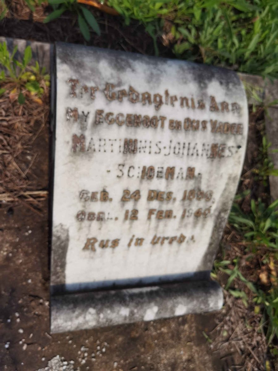 SCHOEMAN Marthinus Johannes 1890-194?