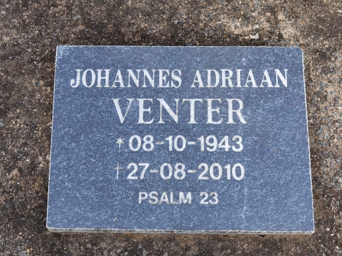 VENTER Johannes Adriaan 1943-2010