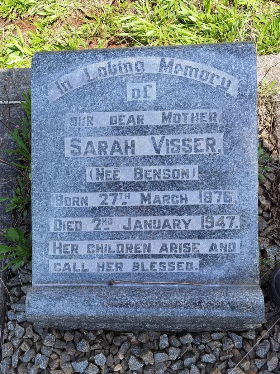 VISSER Sarah nee BENSON 1876-1947