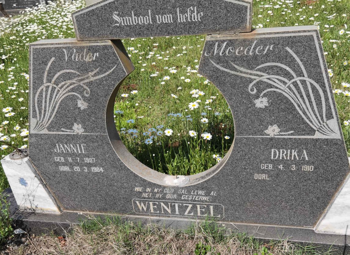 WENTZEL Jannie 1907-1984 &amp; Drika 1910-