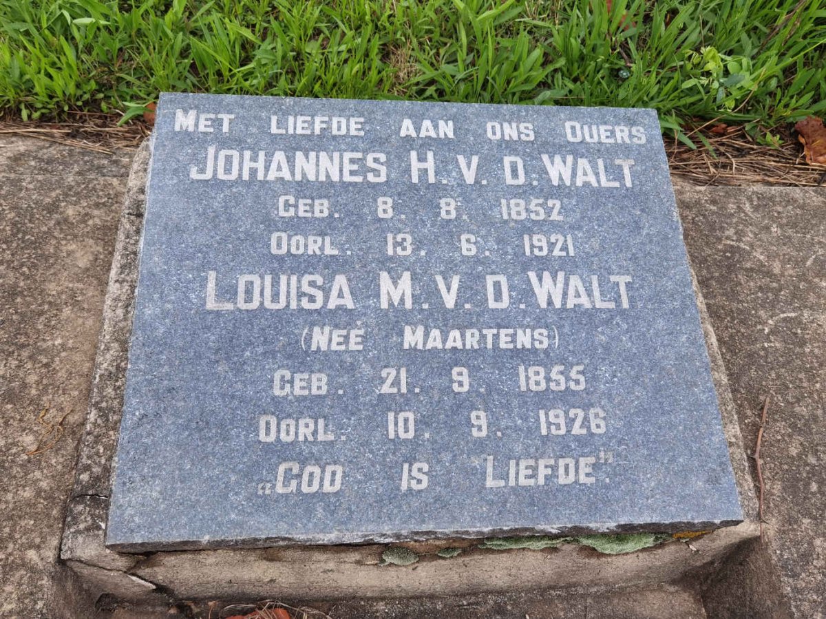 WALT Johannes H., van der 1852-1921 &amp; Louisa M. MAARTENS 1855-1926