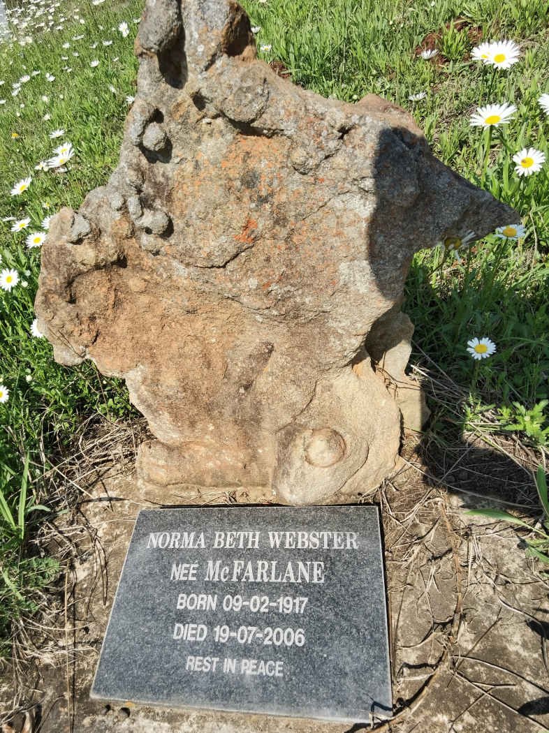 WEBSTER Norma Beth nee MCFARLANE 1917-2006