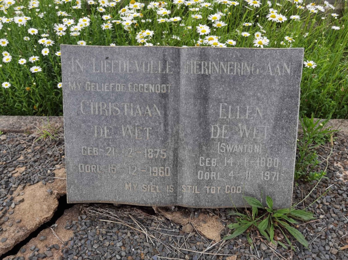 WET Christiaan, de 1875-1960 &amp; Ellen SWANTON 1880-1971