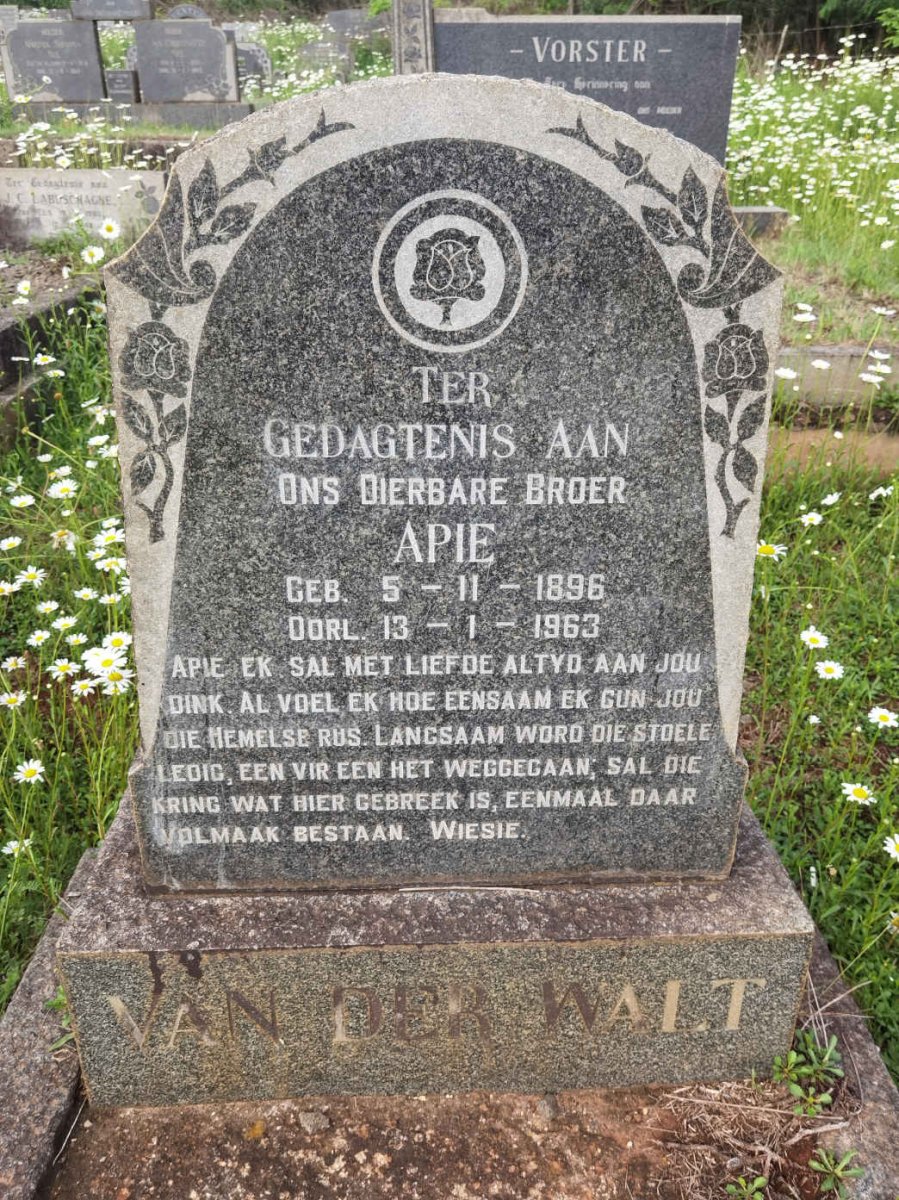WALT Apie, van der 1896-1963