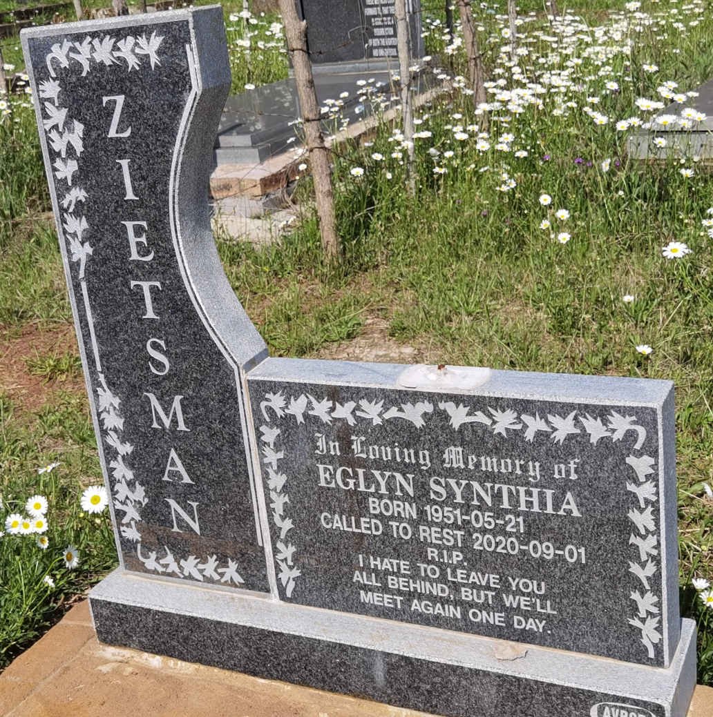 ZIETSMAN Eglyn Synthia 1951-2020