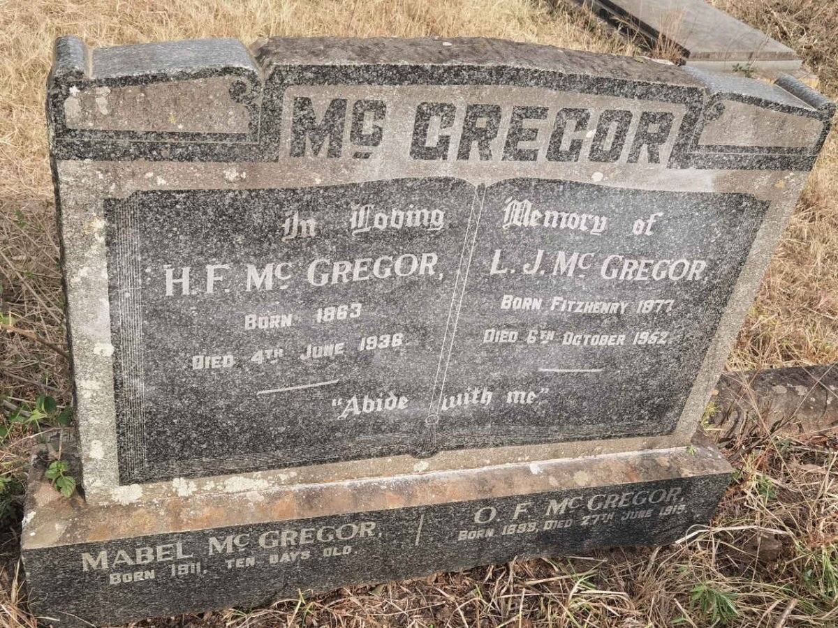 Mc GREGOR H.F. 1863-1936 &amp; L.J. FITZHENRY 1877-1952 :: McGREGOR O.F. 1899-1915 :: McGREGOR Mabel -1911