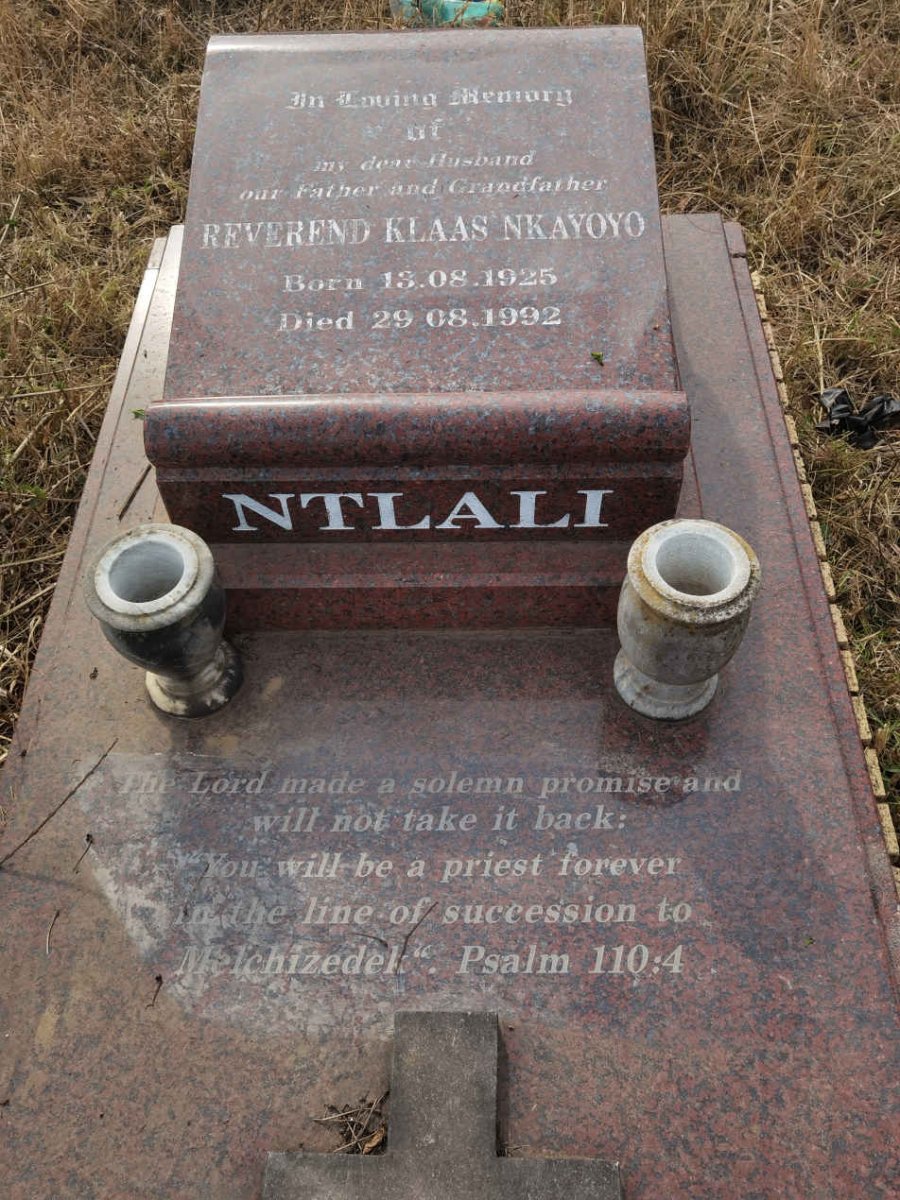 NTLALI Klaas Nkayoyo 1925-1992