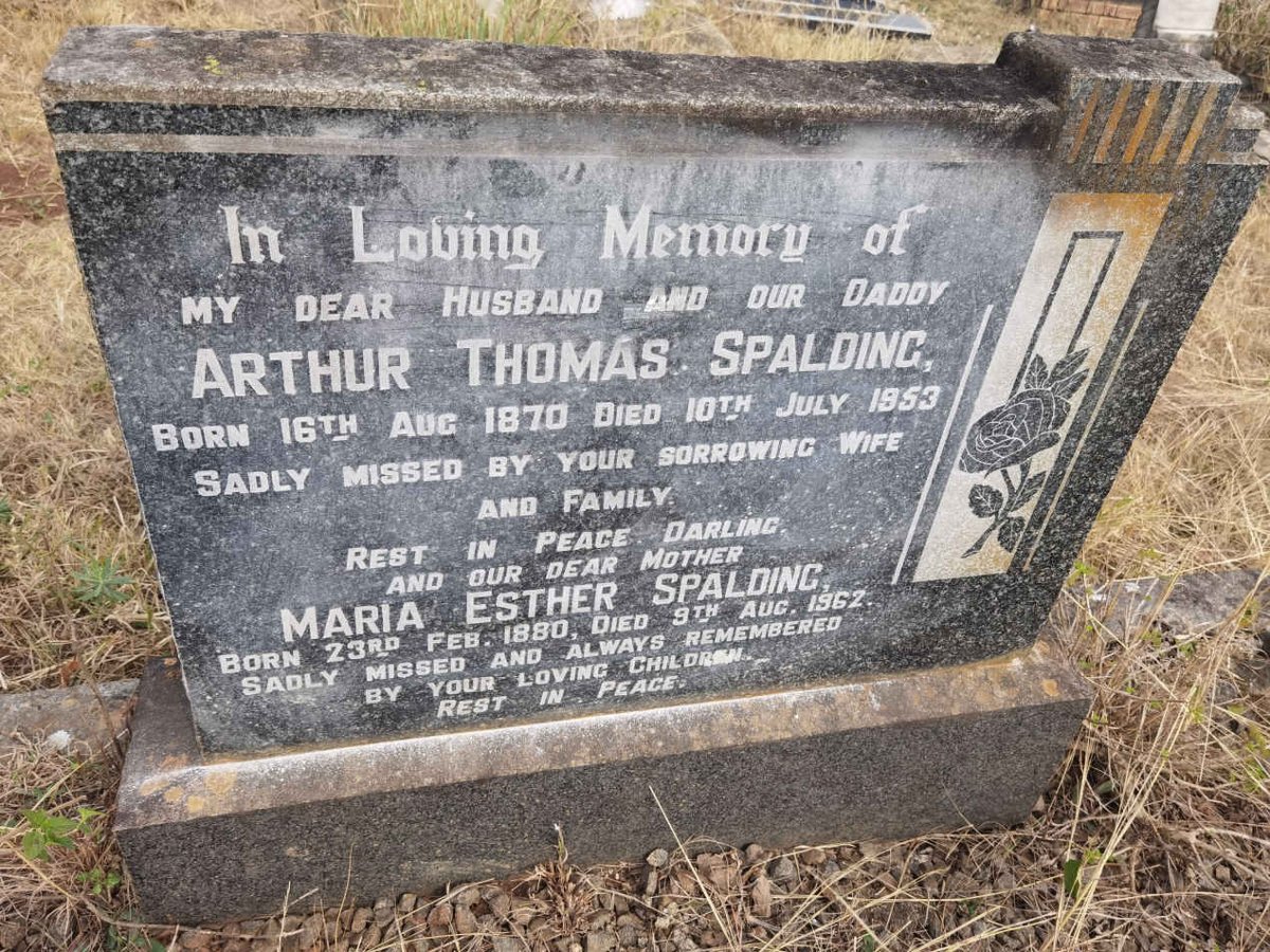 SPALDING Arthur Thomas 1870-1953 &amp; Maria Esther 1880-1962