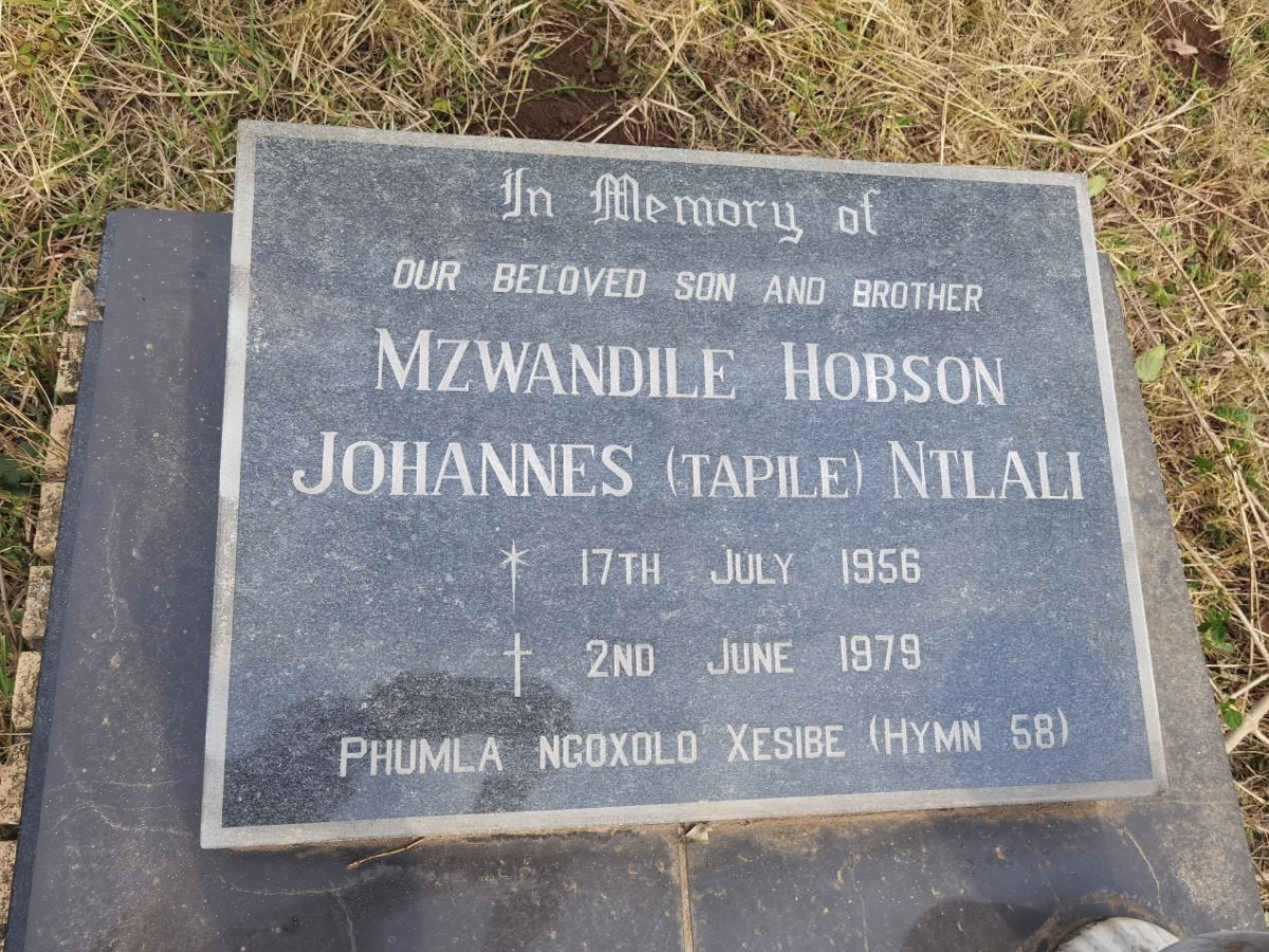 NTLALI Mzwandile Hobson Johannes 1956-1979