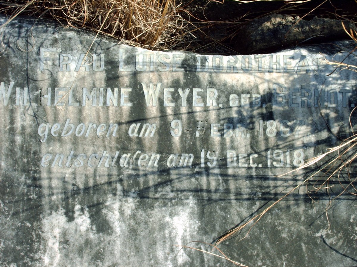 WEYER Luise Dorothea Wilhelmine nee BERNDT 1867-1918