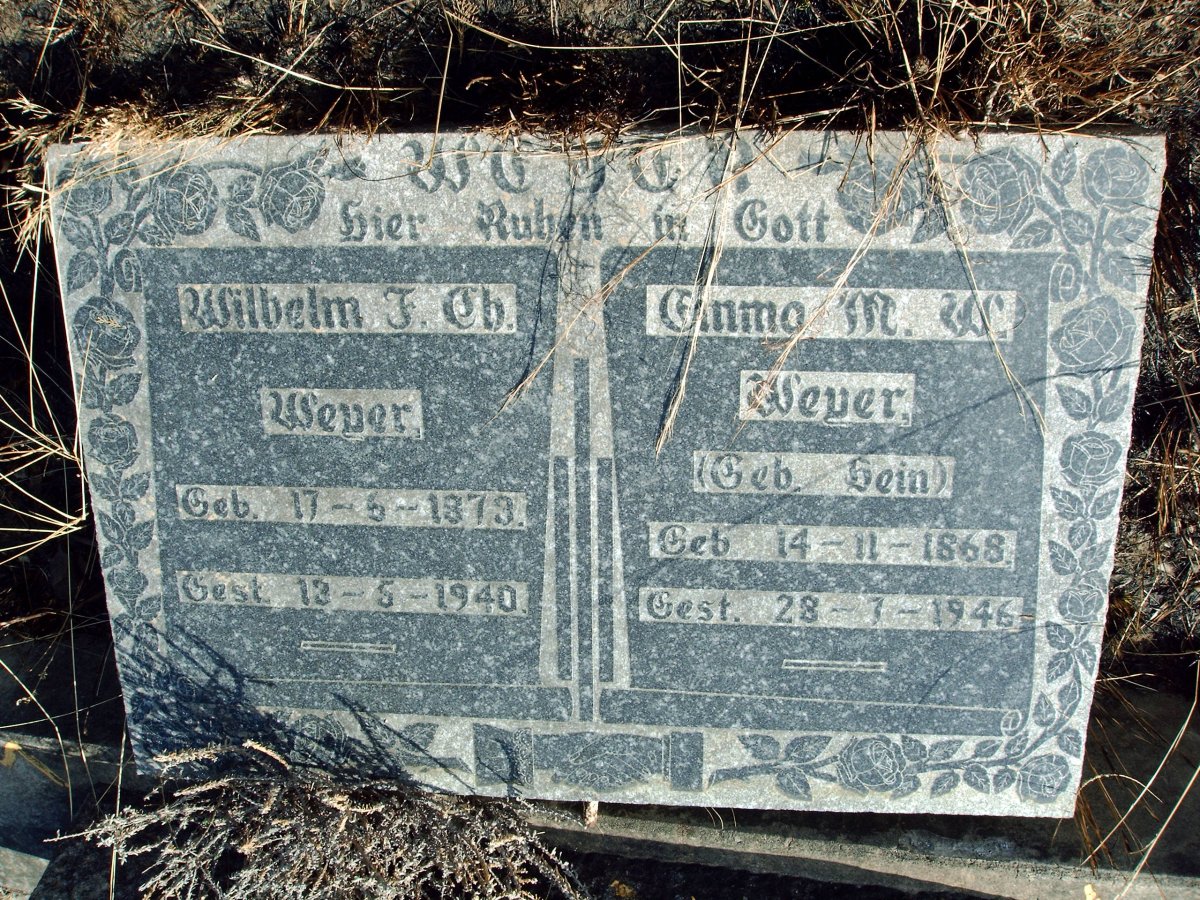 WEYER F.Ch. 1873-1940 &amp; Emma M.W. HEIN 1868-1946