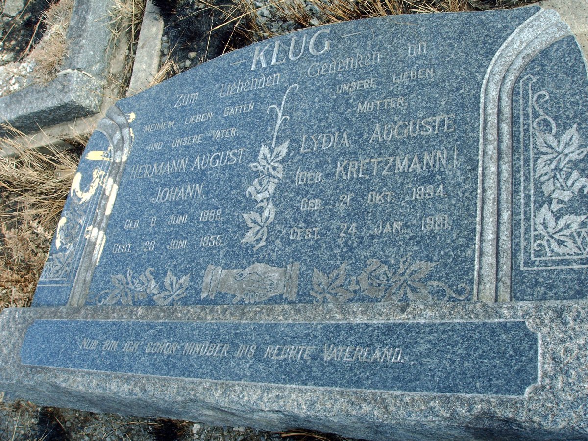 KLUG Hermann August Johann 1888-1955 &amp; Lydia Auguste KRETZMANN 1894-1981