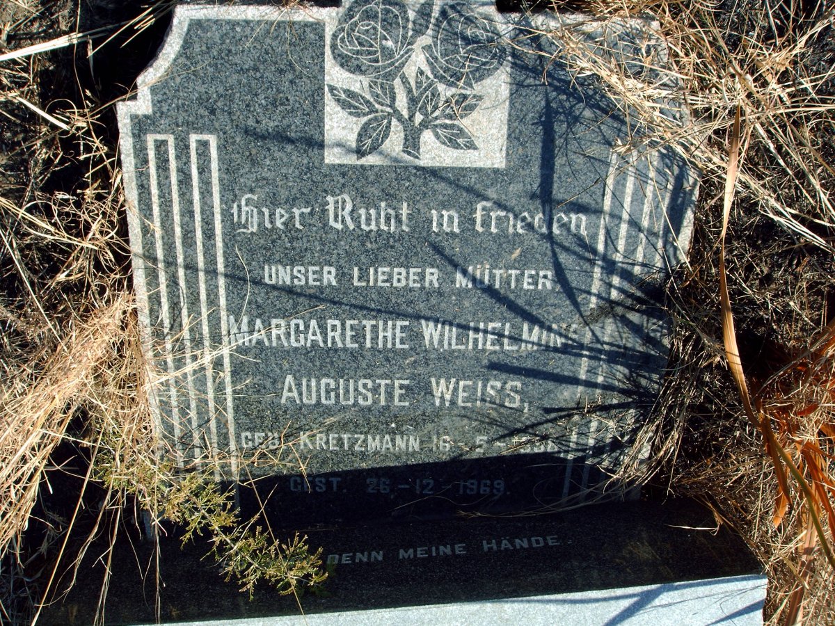 WEISS Margarethe Wilhelmine Auguste nee KRETZMANN -1969