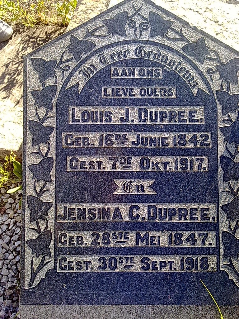 DUPREE Louis J. 1842-1917 &amp; Jensina C. 1847-1918