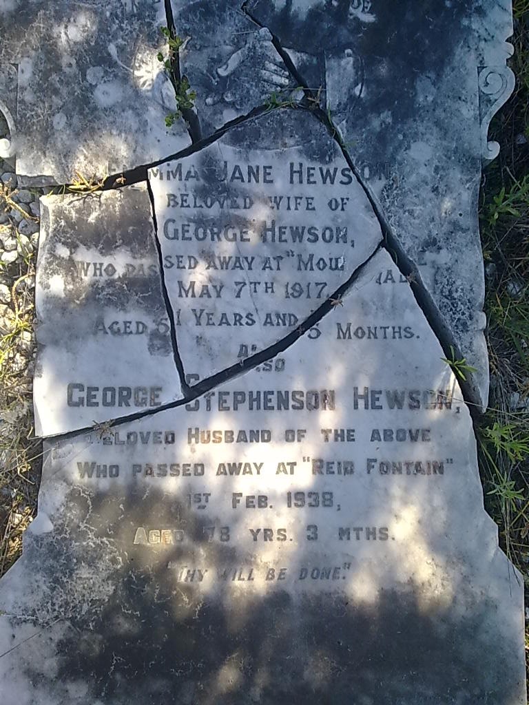 HEWSON George Stephenson -1938 &amp; Emma Jane -1917