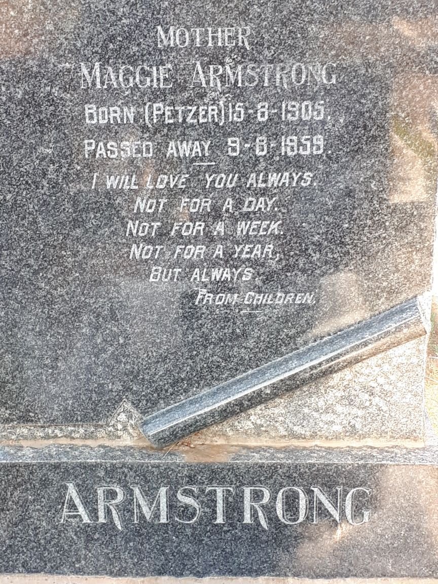 ARMSTRONG Maggie nee PETZER 1905-1959