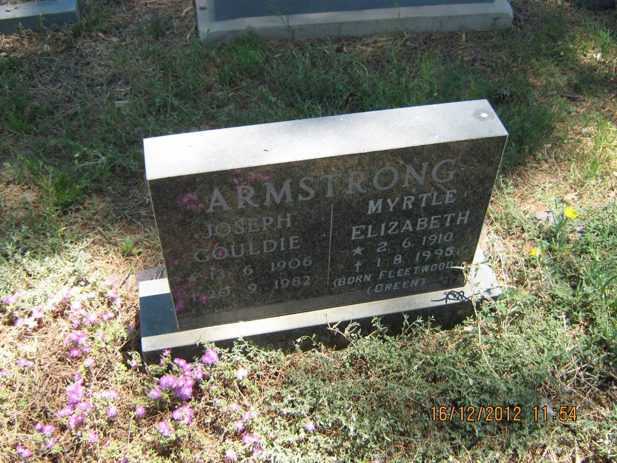 ARMSTRONG Joseph Gouldie 1906-1982 &amp; Myrtle Elizabeth 1910-1995 GREEN nee FLEETWOOD