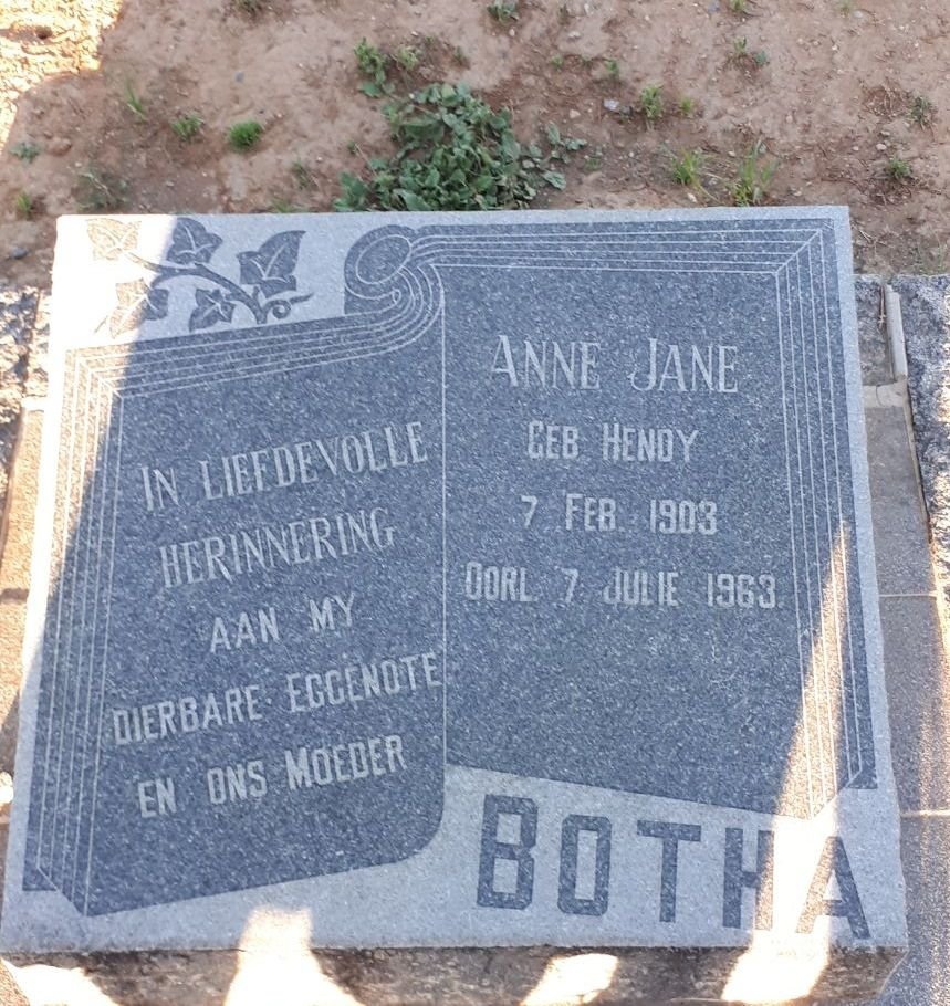 BOTHA Anne Jane nee HENDY 1903-1963