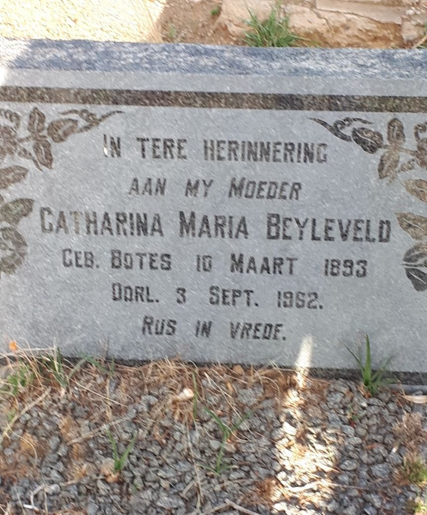 BEYLEVELD Catharina Maria nee BOTES 1893-1952