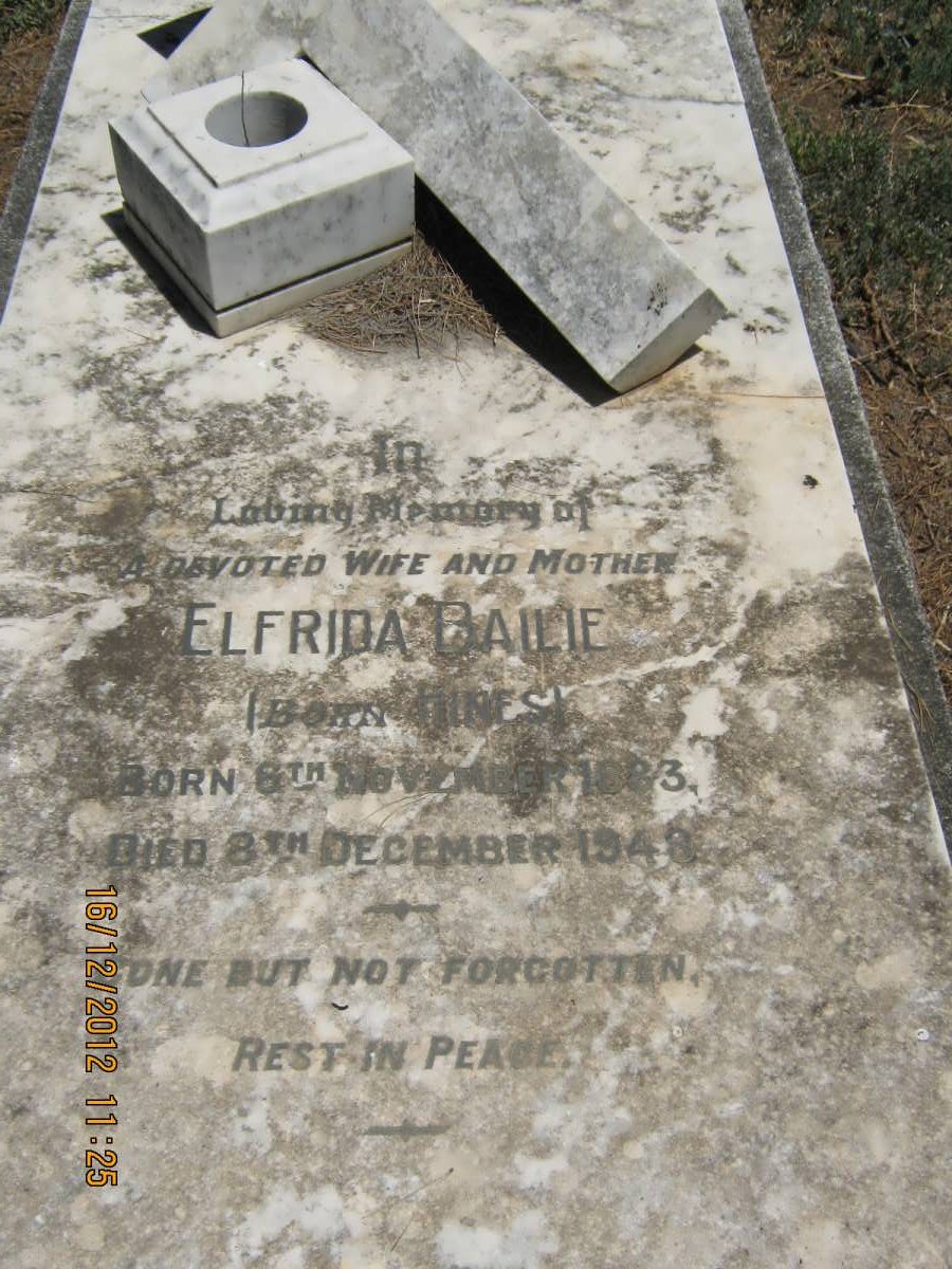 BAILIE Elfrida nee HINES 1883-1948