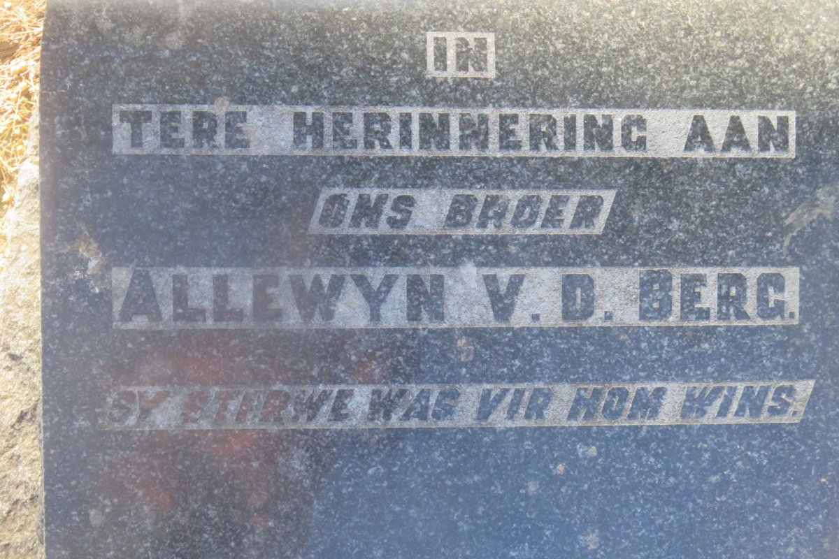 BERG Allewyn, v.d.