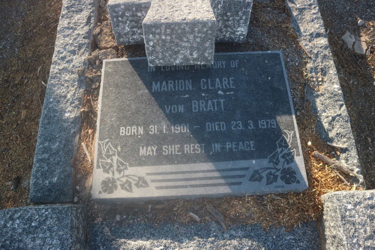 BRATT Marion Clare, von 1901-1979