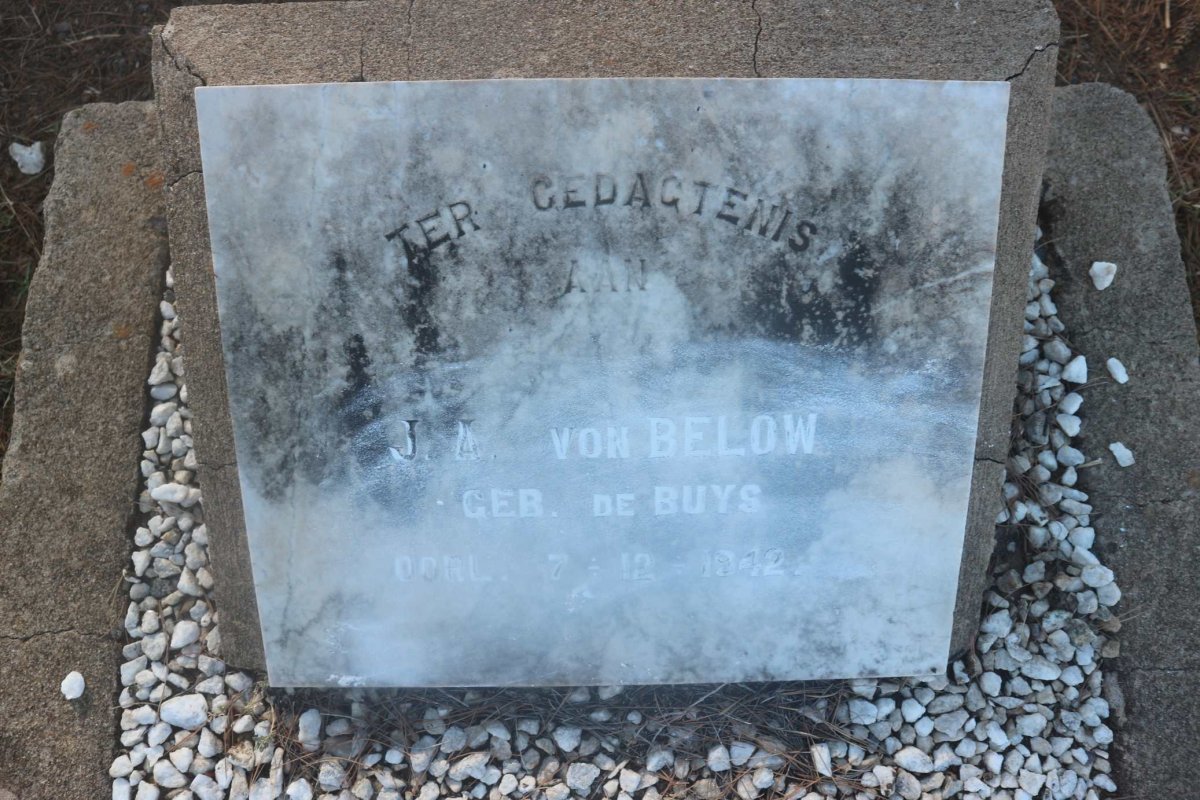 BELOW J.A., nee DE BUYS -1942