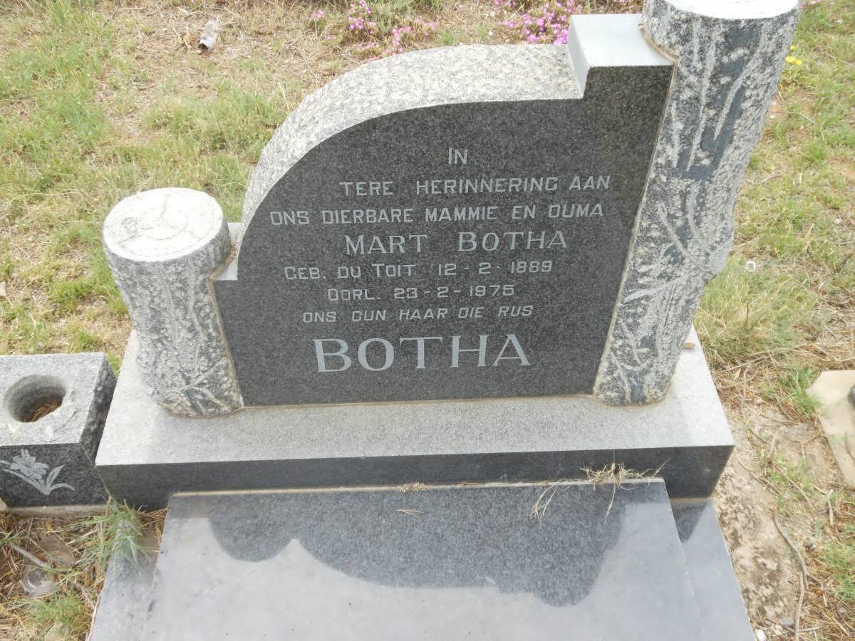 BOTHA Mart nee DU TOIT 1889-1975