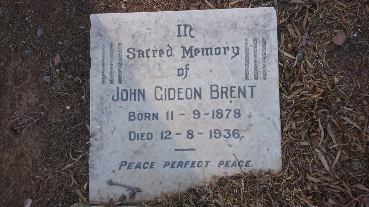 BRENT John Gideon 1878-1936