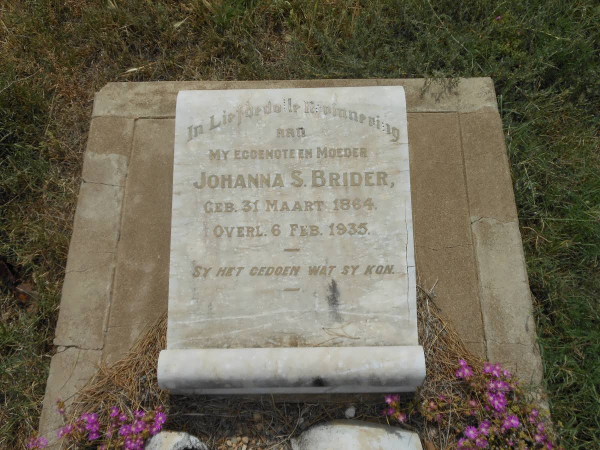 BRIDER Johanna S. 1864-1935